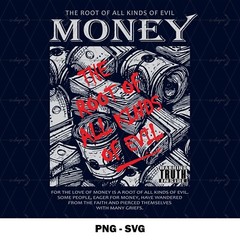 Love of Money The Root of Evil SVG PNG, Bible Verse Quote Printable Design