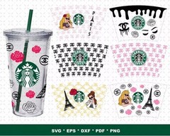Starbucks Wrap Luxury SVG Bundle, SVG Files for Print & Cricut, Silhouette