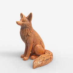 Fox Art – & 3D Art File – STL for CNC Router & 3D Printing