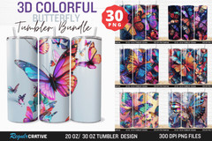 3D Tumbler Wrap Bundle PNG 20oz 30oz Skinny Sublimation , Digital Download