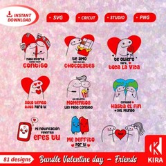 Day valentine and friends, bundle design, Svg, cricut, png, Silhouette archivos.