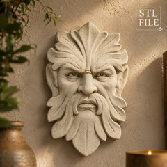 Green Man Pendant Wood Carving Design – Wood Carving Design – 3D STL CNC File