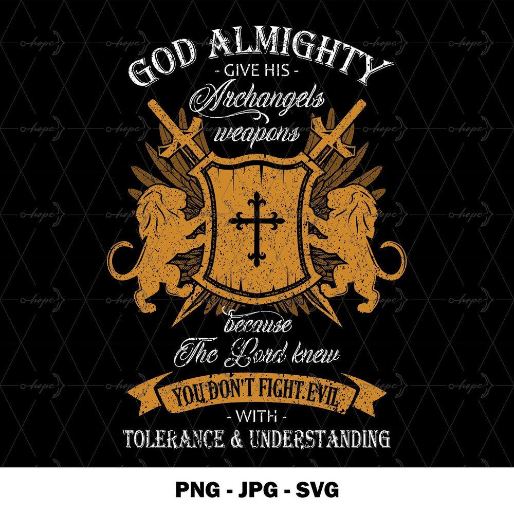 God Gives Archangels Weapons Svg Png, Religious Christian Clipart, Bible Quotes