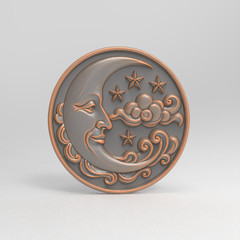Crescent Moon Medallion Stars Wood Carving – Wood Carving Design – 3D STL CNC
