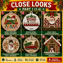 Personalized Christmas Ornaments SVG Bundle, 100+ Laser Cut Files, Digital Pack