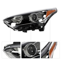 2019-2021 Forte Halogen Headlight Assembly LED DRL Left Driver Black Housing