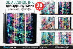 3D Tumbler Wrap Bundle PNG 20oz 30oz Skinny Sublimation , Digital Download