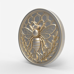 CNC Bee Medallion – Model – STL File for Laser & CNC Routing