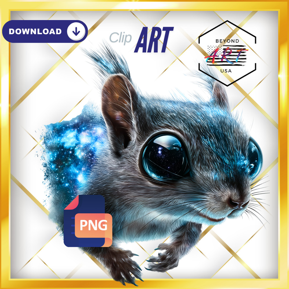 Awesome Big Eyed Flying Squirl with Space Eyes – Digital Download Clip Art #22