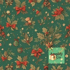 Classic Green Christmas Holiday Seamless Pattern – Digital Download Card