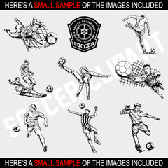 SOCCER CLIPART-VECTOR CLIP ART-VINYL CUTTER PLOTTER IMAGES & T-SHIRT GRAPHICS CD