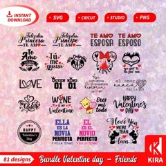 Day valentine and friends, bundle design, Svg, cricut, png, Silhouette archivos.