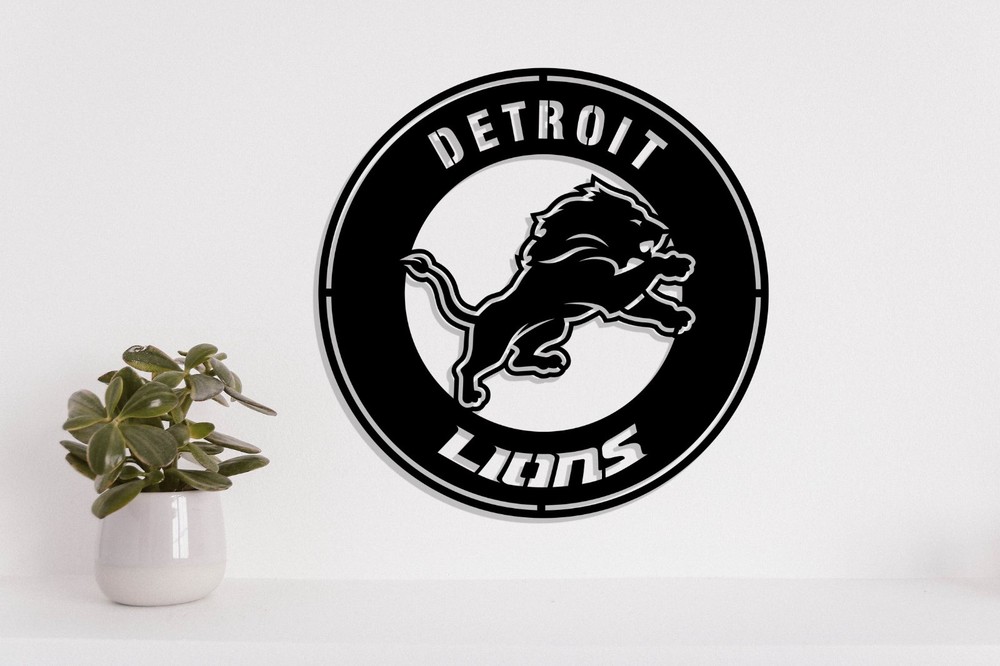 Detroit Lions badge laser cut vector files dxf, svg, eps. ai, pdf, png