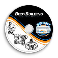 BODYBUILDING CLIPART-VECTOR CLIP ART -VINYL CUTTER PLOTTER & T-SHIRT GRAPHICS CD