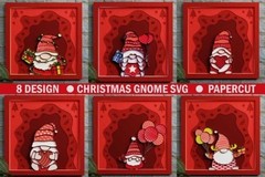Christmas Gnome SVG Bundle, 38 Designs Multilayer 3D Papercut, Digital Download