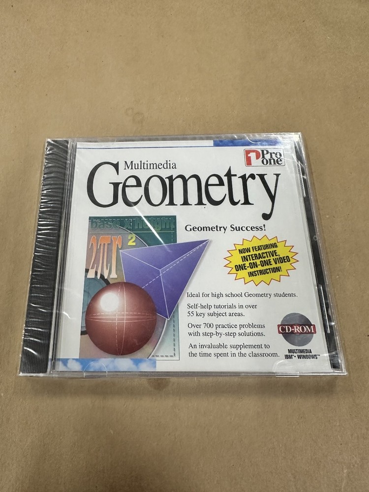 Pro One Multimedia Geometry CD-ROM Educational Software 1995 USA