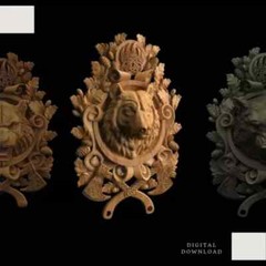 9 Different Wild Animal 3D STL models for CNC Router/Engraving for Home Décor