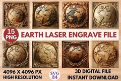 3D Laser Engrave Files Bundle, Engraved Wood Art, Digital Download