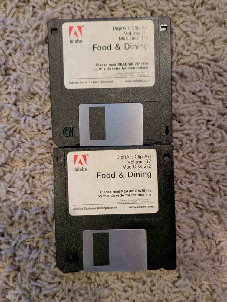 Adobe Font Floppy Disk DigiArt Clip Art Volume 67 Mac Food & Dining