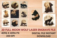 3D Laser Engrave Files Bundle, Engraved Wood Art, Digital Download
