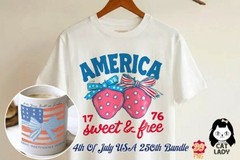 4th of July USA 250th Anniversary PNG Bundle, Digital Download